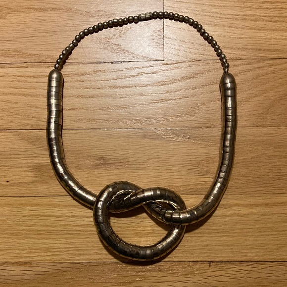 🖤 Vintage 1960’s boho silver metal necklace - Picture 3 of 5